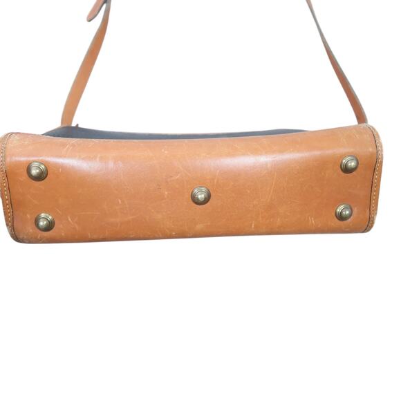 Vintage 90s Dooney & Bourke Black and Tan Leather Crossbody Bag Purse - Picture 6 of 9